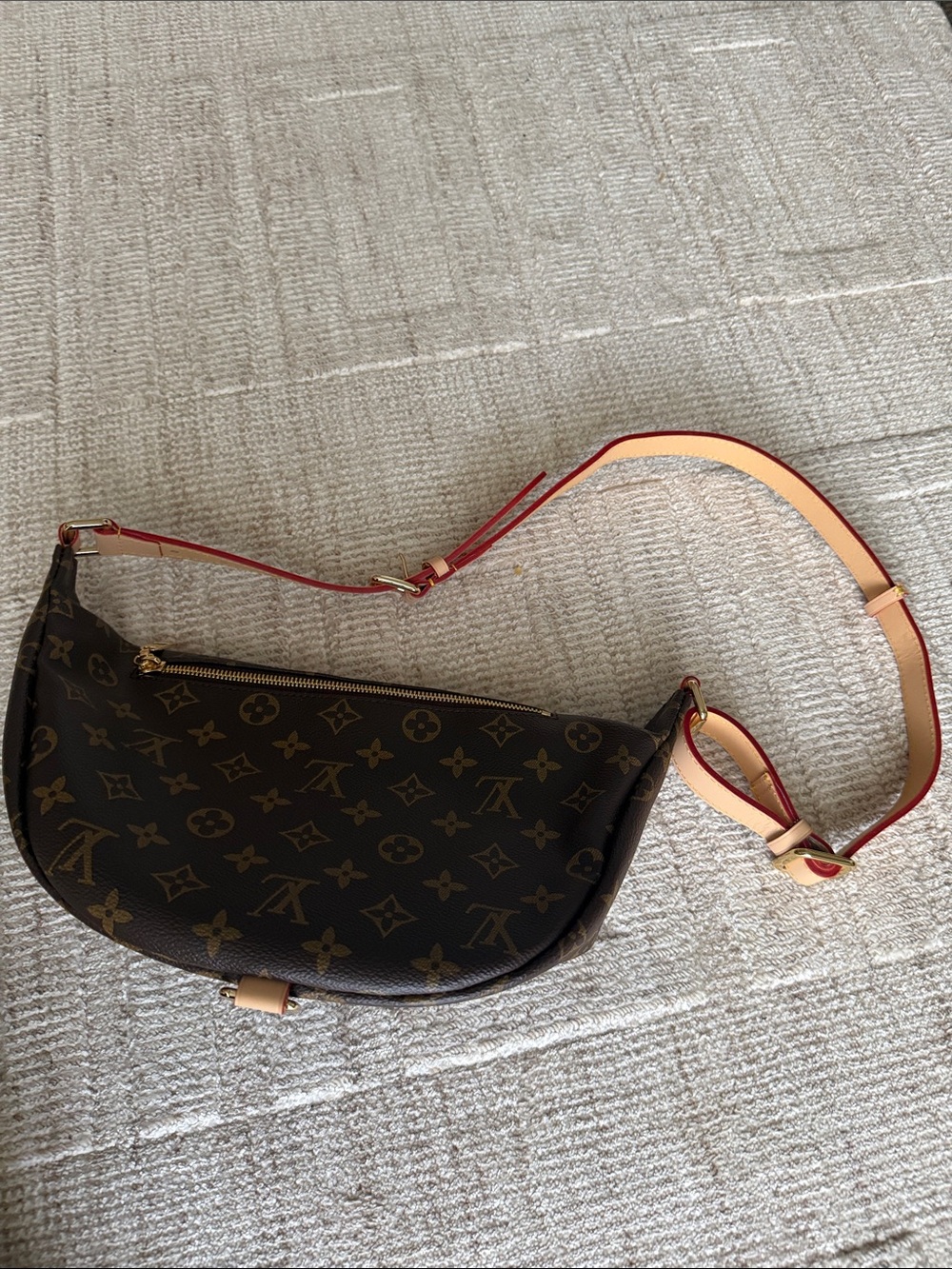 LV Brown Monogram Crossbody Belt Bag with Natural Leather Strap - Picture 3 of 3